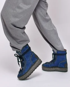 Botin borreguito en serraje marino Merce Doble