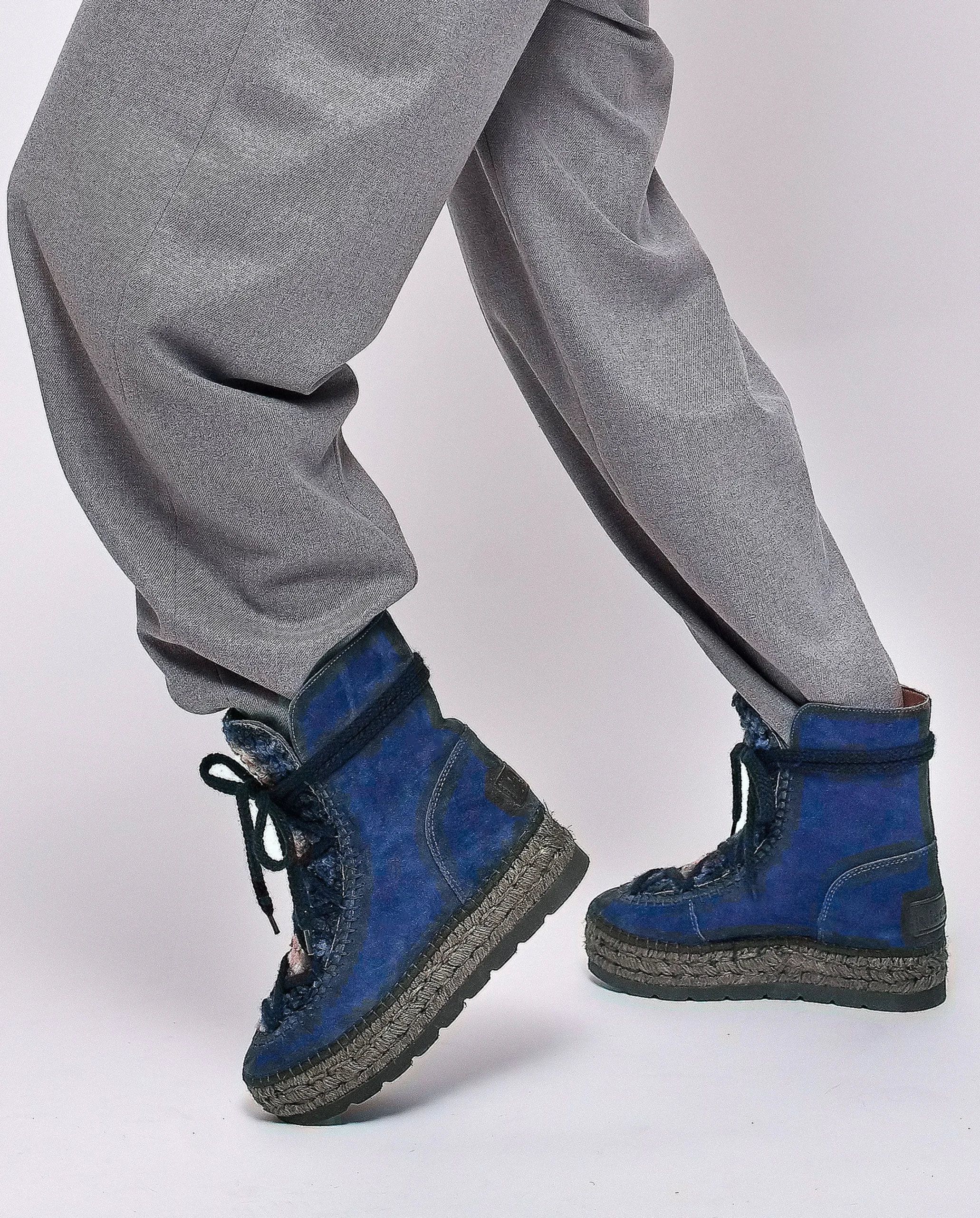 Botin borreguito en serraje marino Merce Doble