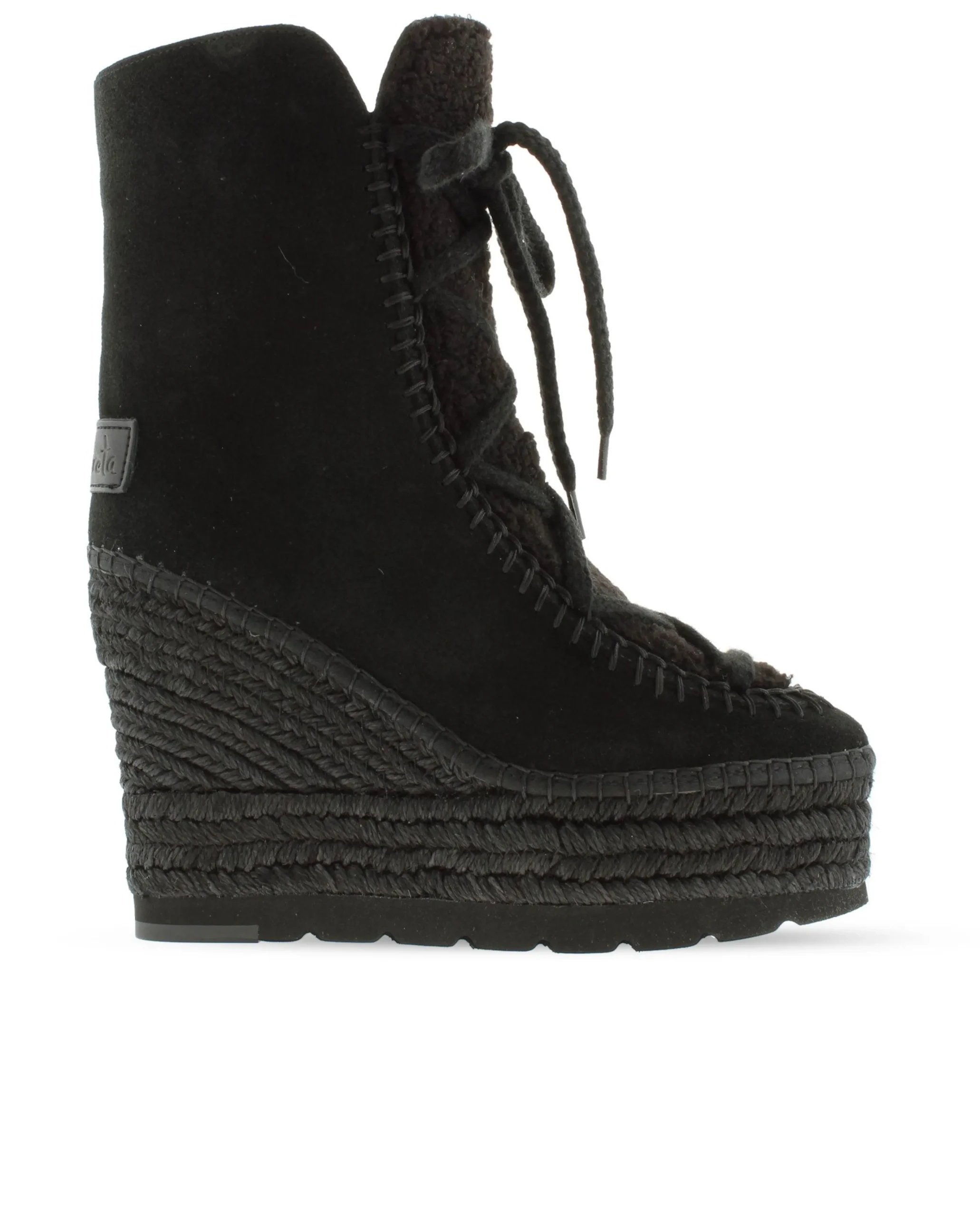 Botin borreguito en serraje negro Tilo 7