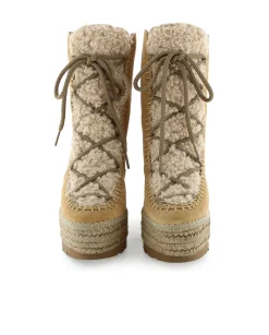 Botin borreguito en serraje camel Tilo 7