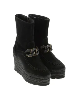 Botin cadena en serraje negro Tilo 5