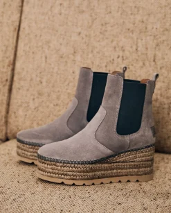 Botin Chelsea en serraje gris Creta
