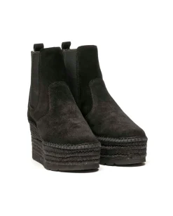 Botin Chelsea en serraje negro Creta