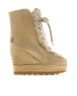 Botin de pelo en serraje arena Tilo 7