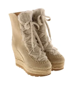 Botin de pelo en serraje arena Tilo 7