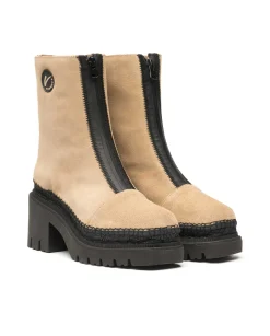 Botin en serraje nude Panteta