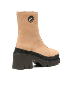 Botin en serraje nude Panteta