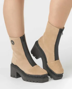 Botin en serraje nude Panteta