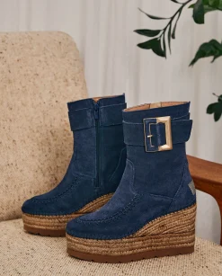 Botin hebilla en serraje marino Tilo 5