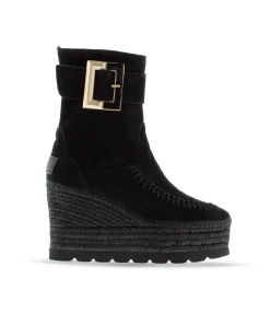 Botin hebilla en serraje negro Tilo 5