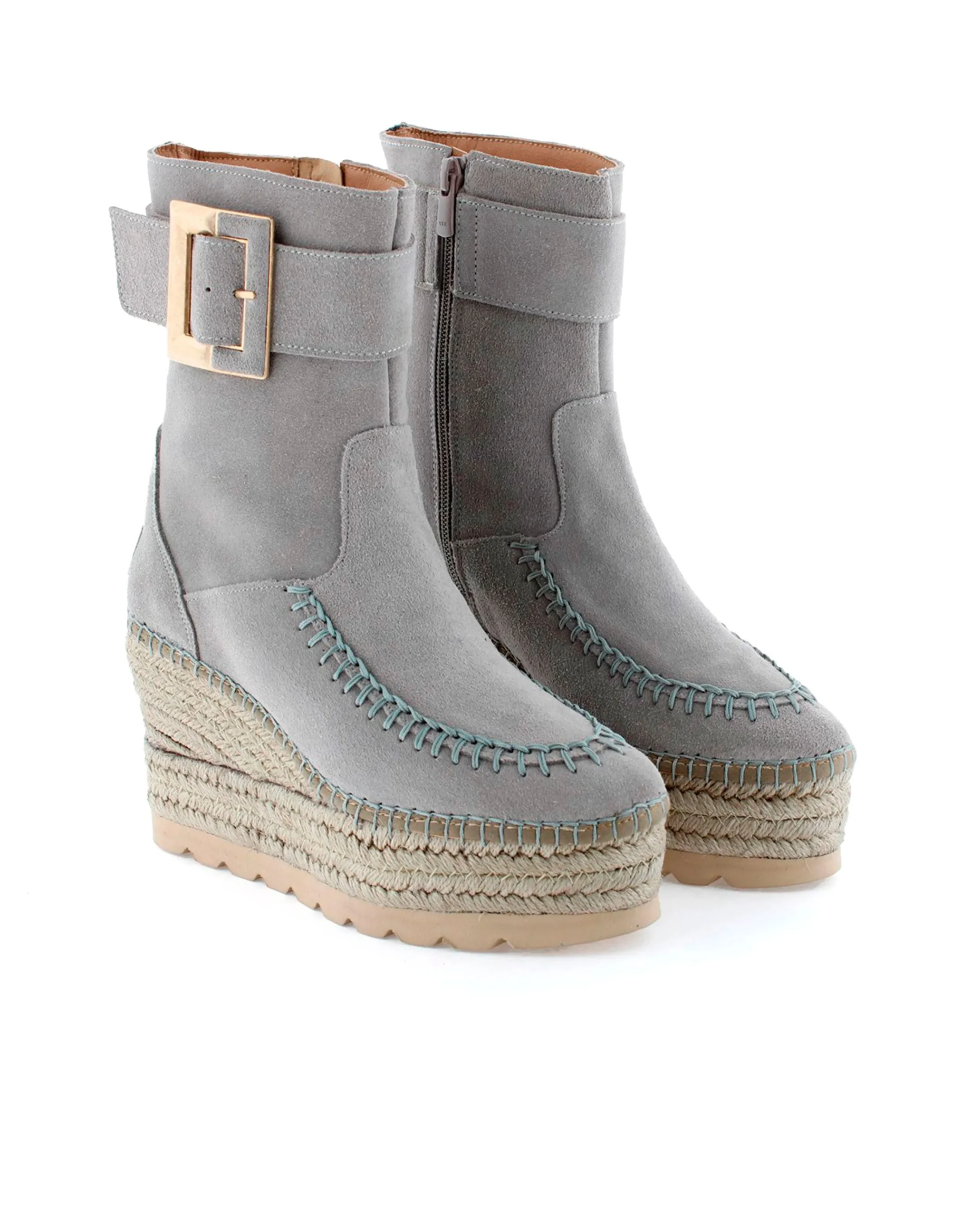 Botin hebilla en serraje gris Tilo 5