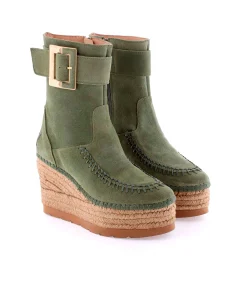 Botin hebilla en serraje kaki Tilo 5