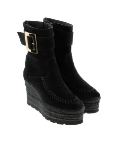 Botin hebilla en serraje negro Tilo 5