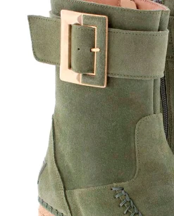 Botin hebilla en serraje kaki Tilo 5