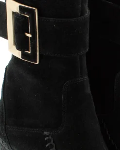 Botin hebilla en serraje negro Tilo 5