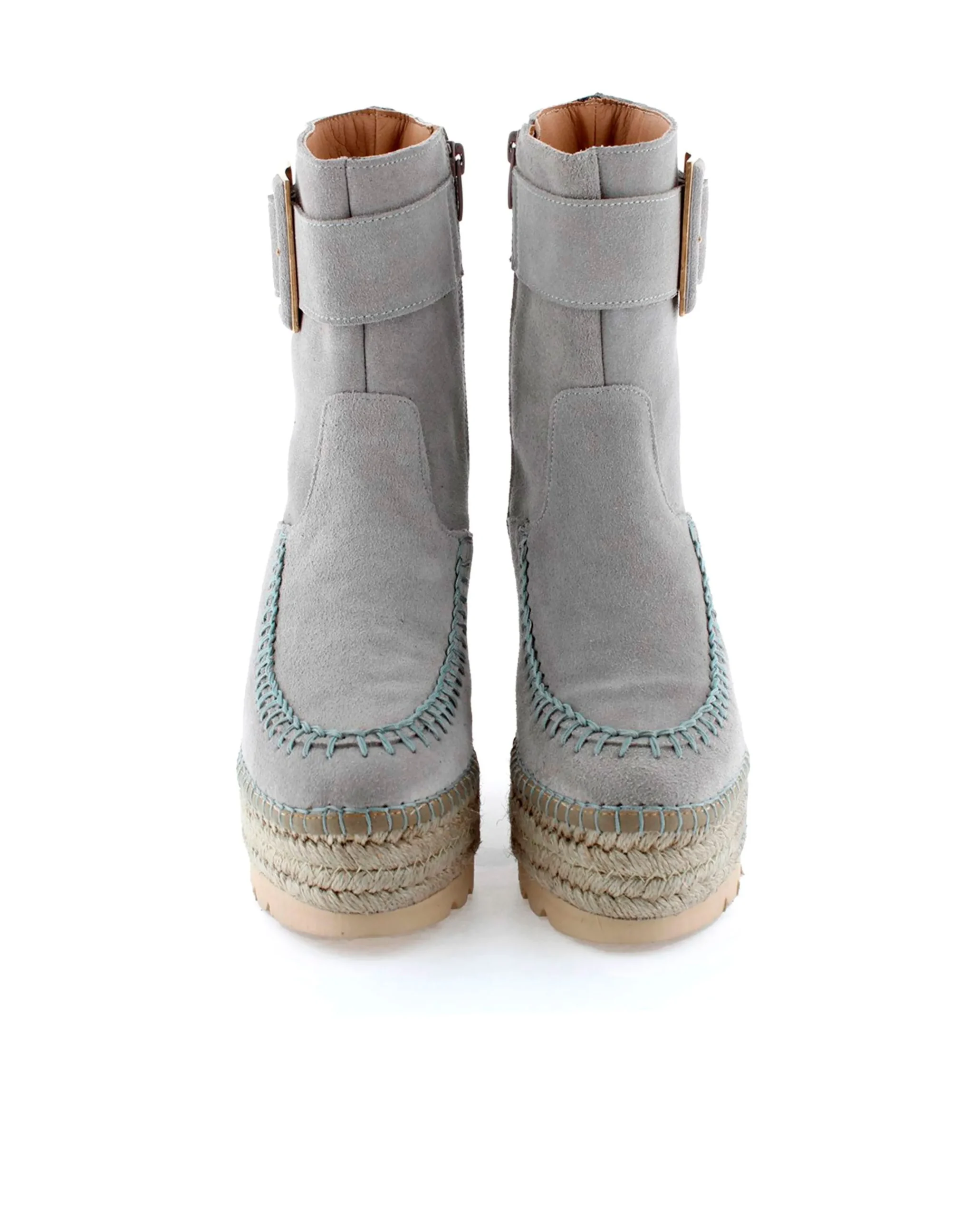 Botin hebilla en serraje gris Tilo 5