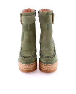 Botin hebilla en serraje kaki Tilo 5