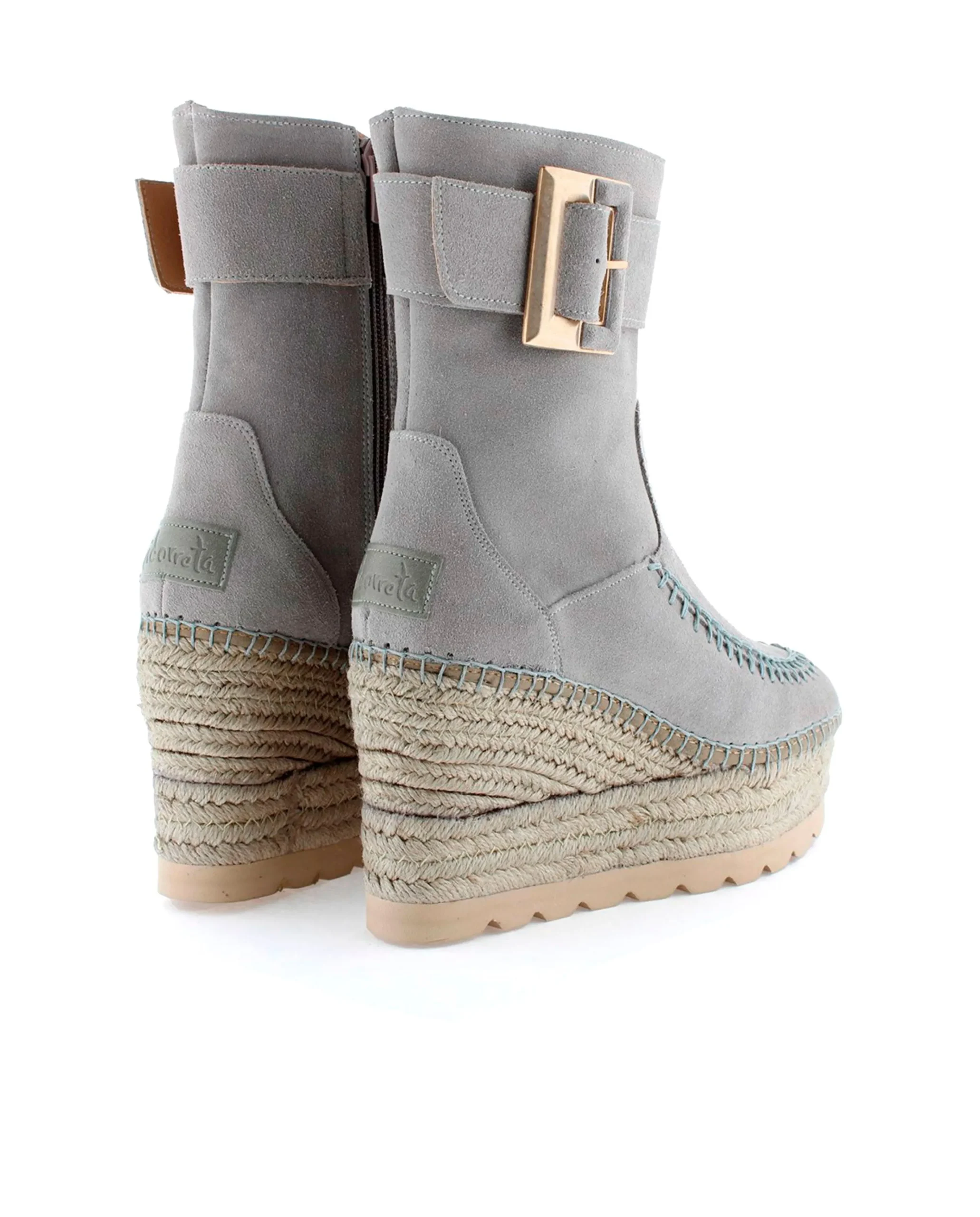 Botin hebilla en serraje gris Tilo 5