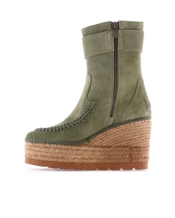 Botin hebilla en serraje kaki Tilo 5