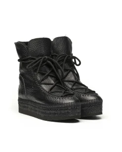 Botin plataforma en bost negro Merce Doble
