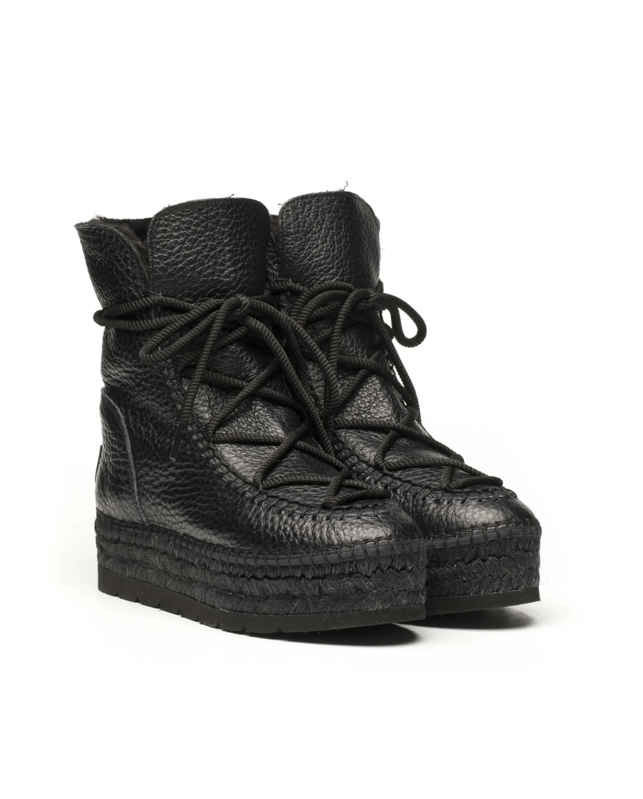 Botin plataforma en bost negro Merce Doble