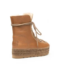 Botin plataforma en bost camel Merce Doble