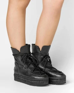 Botin plataforma en bost negro Merce Doble