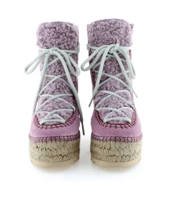 Botin plataforma en serraje violeta Merce Doble