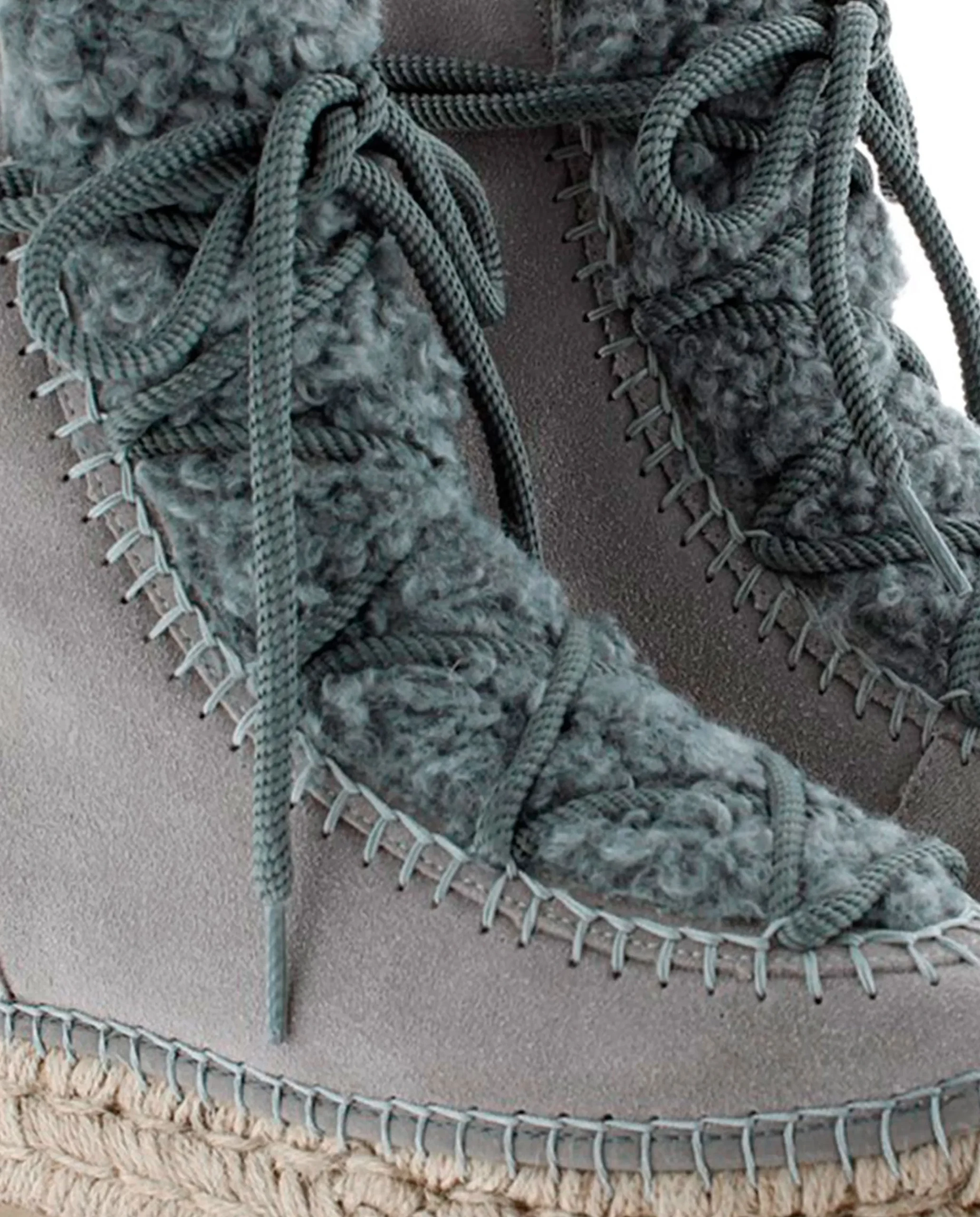 Botin plataforma en serraje gris Merce Doble