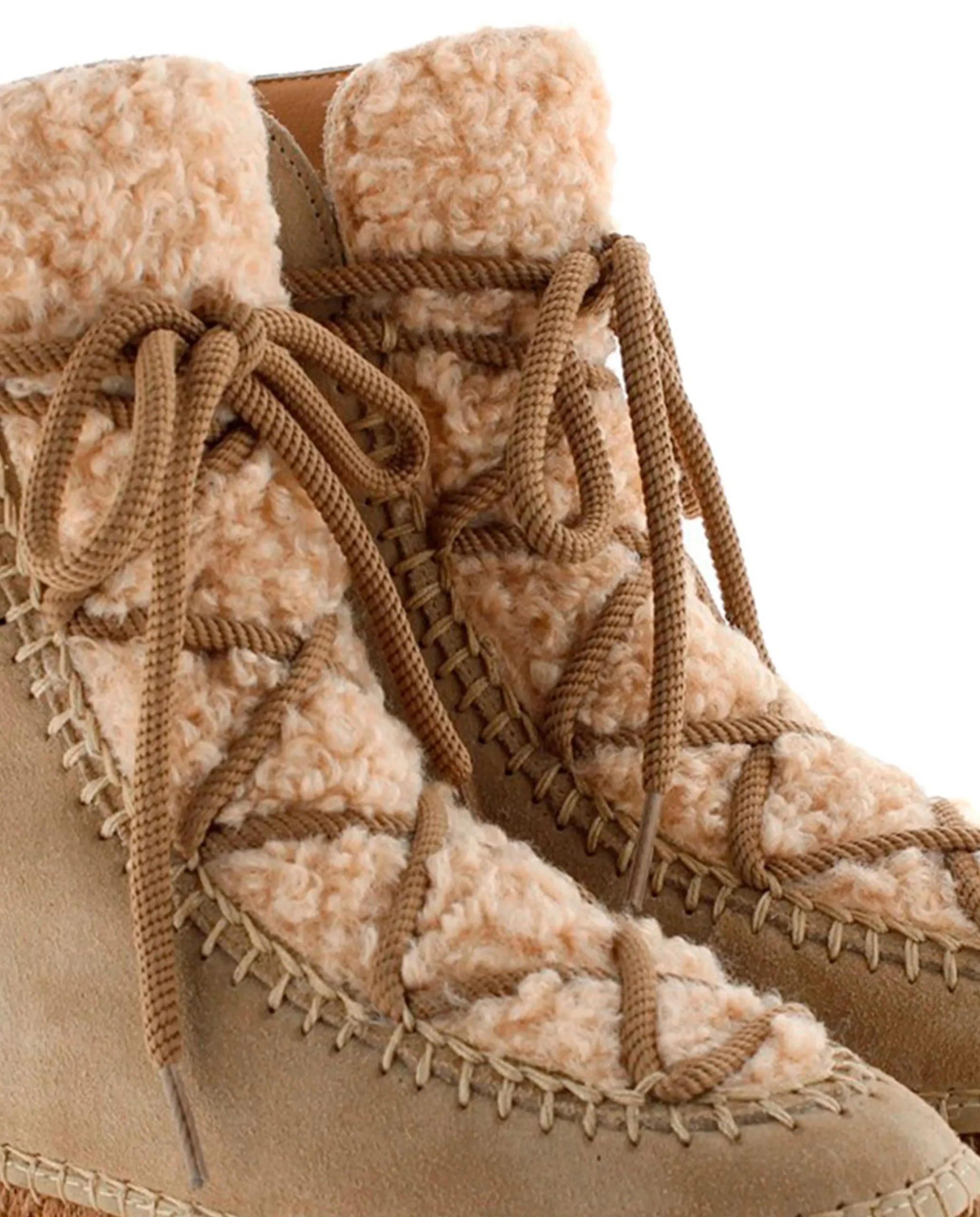 Botin plataforma en serraje taupe Merce Doble