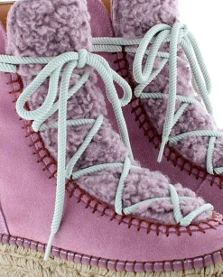 Botin plataforma en serraje violeta Merce Doble