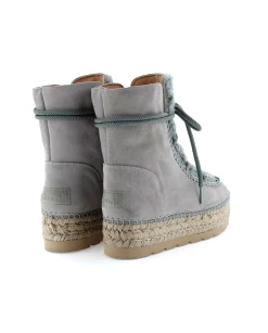 Botin plataforma en serraje gris Merce Doble