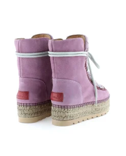 Botin plataforma en serraje violeta Merce Doble