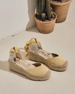 Campesina pico en serraje limón Creta