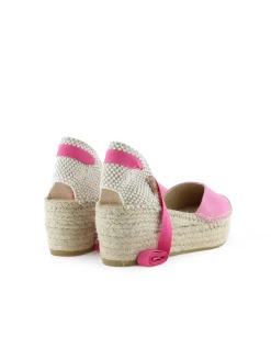 Campesina pico en serraje frambuesa Creta