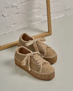 Deportivo de terciopelo arena Merce Doble