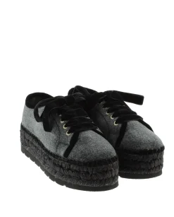 Deportivo de terciopelo negro Merce Doble