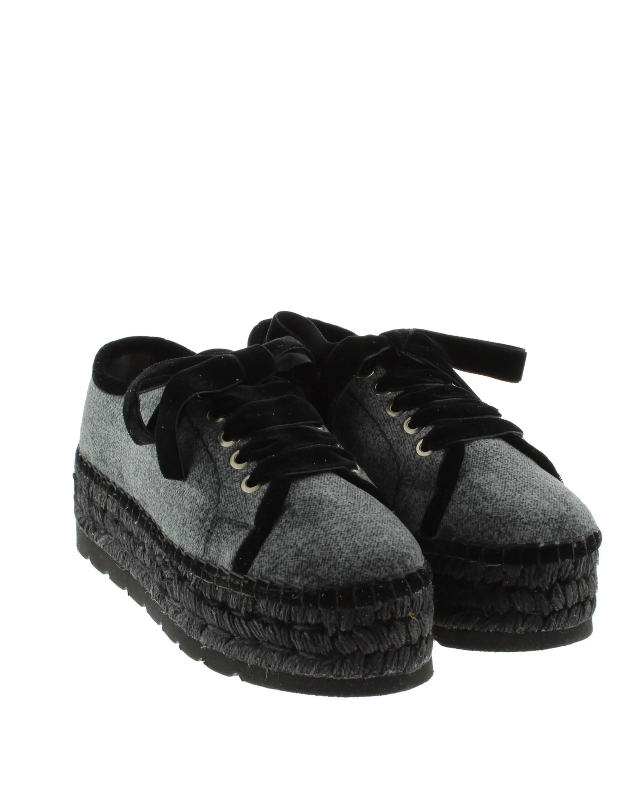 Deportivo de terciopelo negro Merce Doble