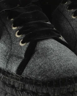 Deportivo de terciopelo negro Merce Doble