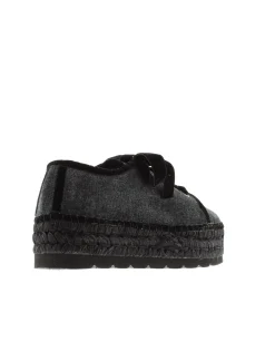 Deportivo de terciopelo negro Merce Doble