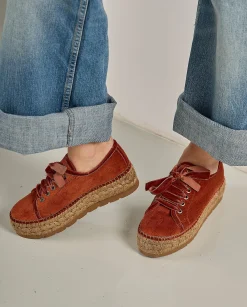 Deportivo de terciopelo teja Merce Doble