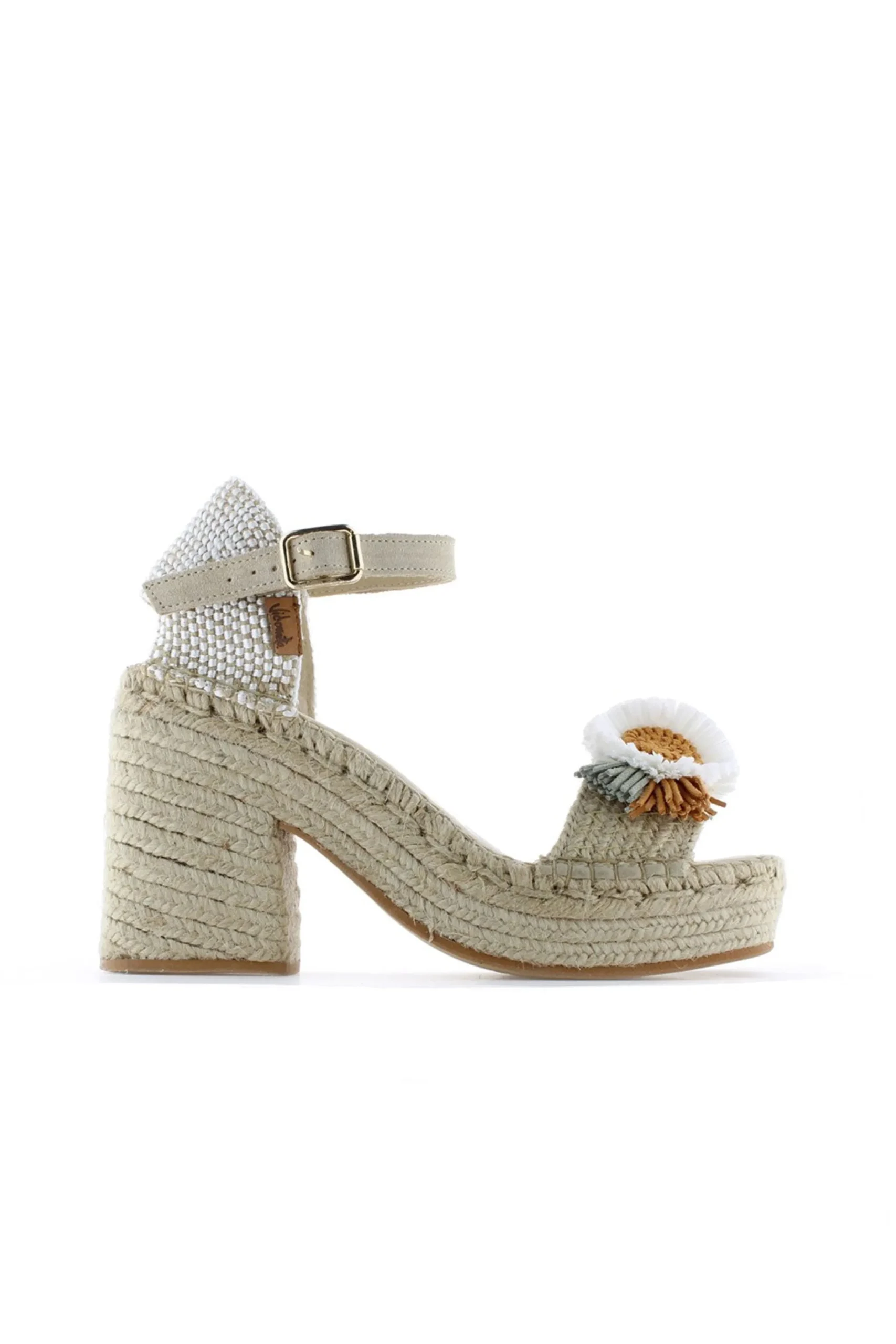 Sandalia abierta trenza natural apricot