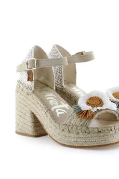 Sandalia abierta trenza natural apricot