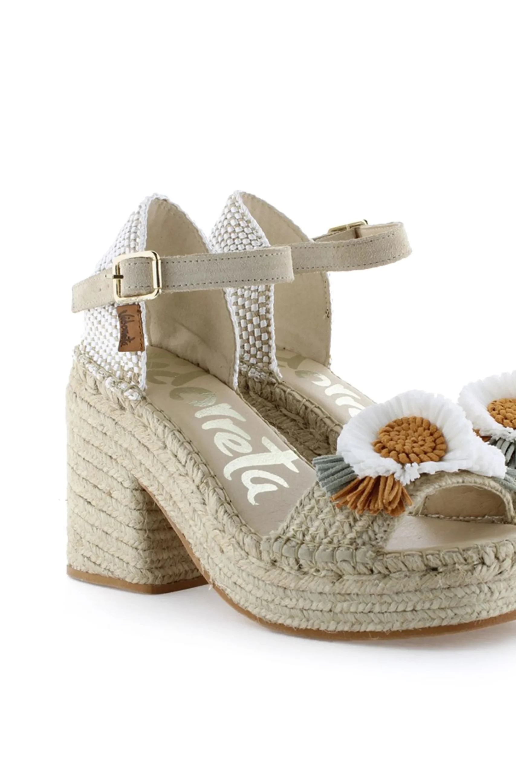 Sandalia abierta trenza natural apricot