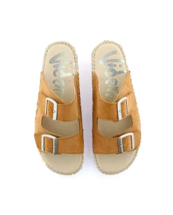 Sandalia bio en serraje cuero Bahía