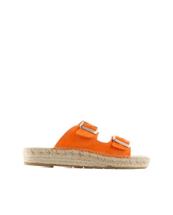 Sandalia bio en serraje naranja Bahía