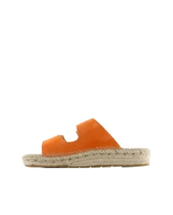 Sandalia bio en serraje naranja Bahía