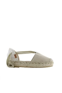 Sandalia cintas serraje arena Merce Doble