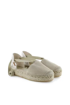 Sandalia cintas serraje arena Merce Doble