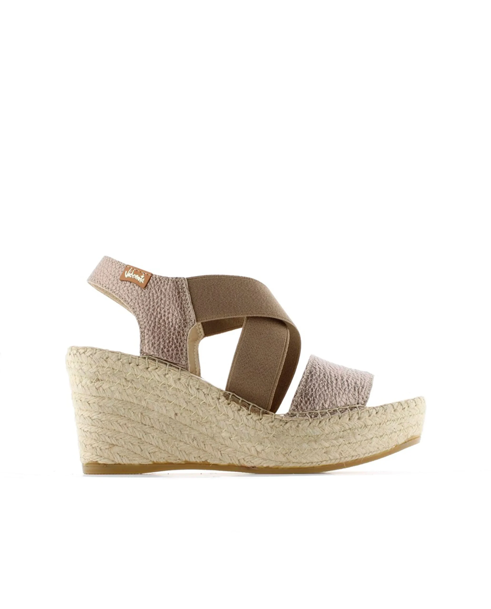 Sandalia elásticos en napa metal cuerda Dominica